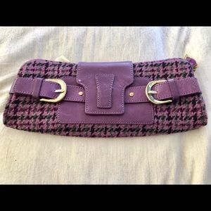 Banana Republic plaid and leather clutch.